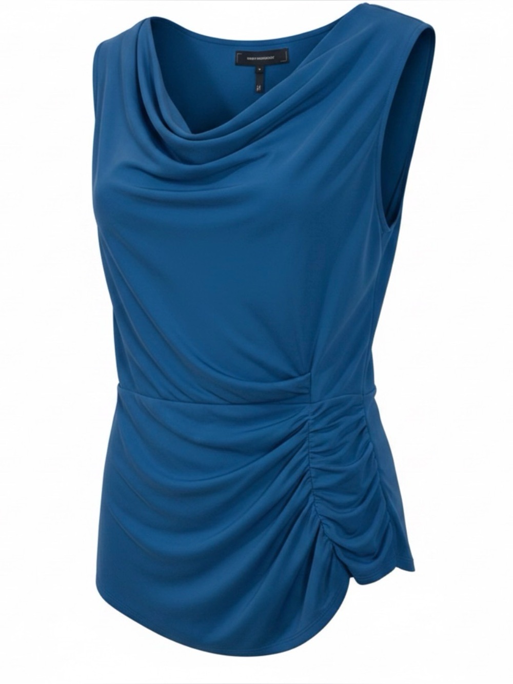 Robert Rodriguez Draped Sleeveless Blouse w/ Ruched Side Panel in Teal - Size S